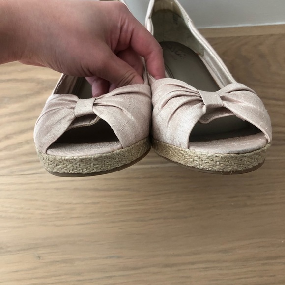 Life stride Rhonda espadrille wedges peep toe shoes size 7.5 heels dusty - Picture 4 of 11